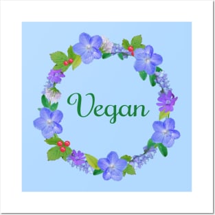 Vegan flower wreath Posters and Art